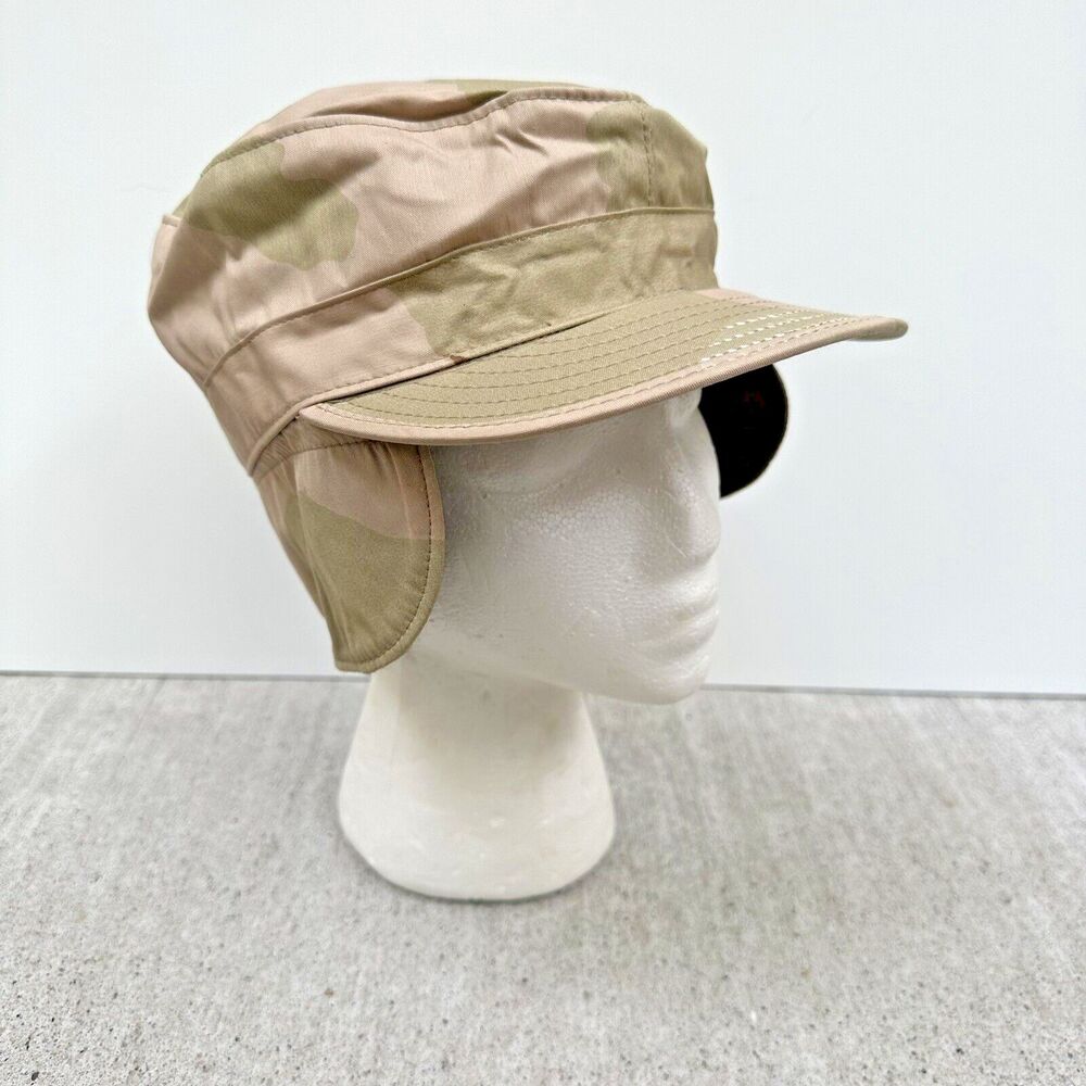 US Military Camouflage‎ Pattern Cap 7 1/8 Desert Class 2 3-Color Ear Flap Equa